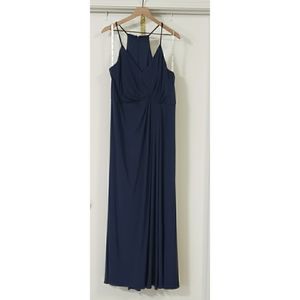 Formal navy blue floor length dress